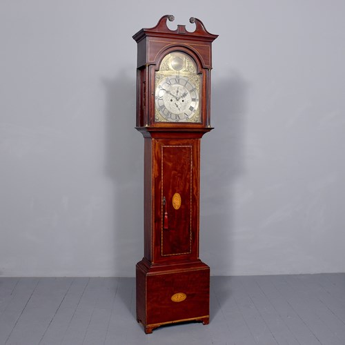 Quality Inlaid Mahogany Georgian Grandfather Clock 
