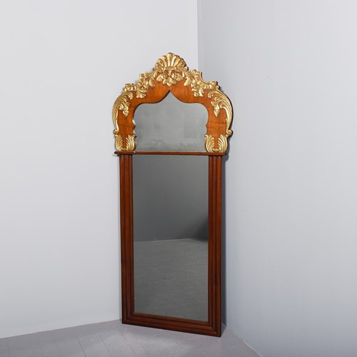 Swedish Mahogany And Giltwood Wall Mirror 
