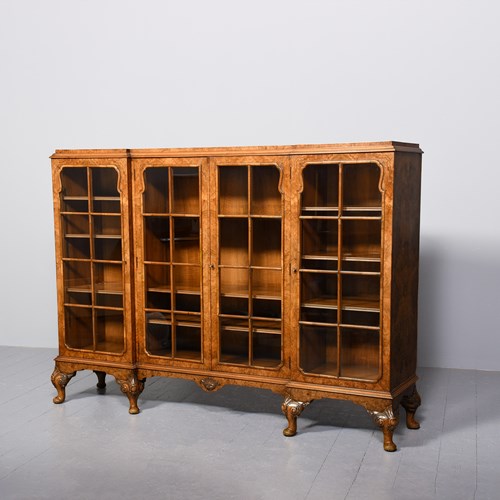 Burr And Figured Walnut Four-Door Bookcase