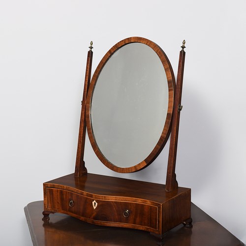  George III Inlaid Mahogany Dressing Mirror In Excellent Original Condition