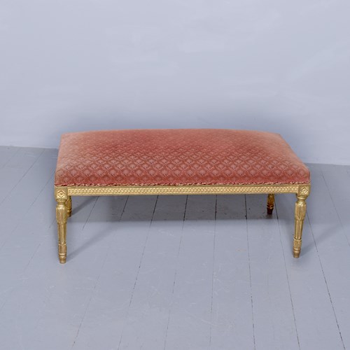 Adam Style Carved And Gilded Duet Stool