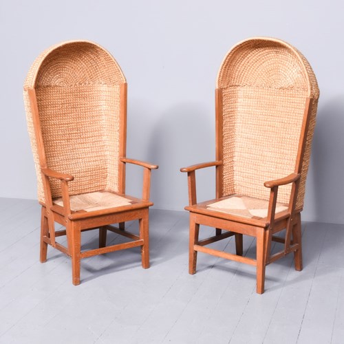 Pair Of Hooded Orkney Chair Stamped By’ David Kirkness