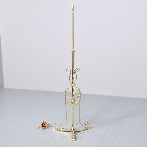 Brass Art Nouveau Standard Lamp