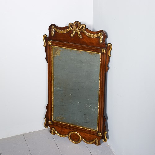 Georgian Style Mahogany & Gilded Fret Mirror