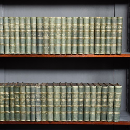 48 Volumes Of Gilt-Tooled, Leather-Bound Waverley Novels By Sir Walter Scott In 