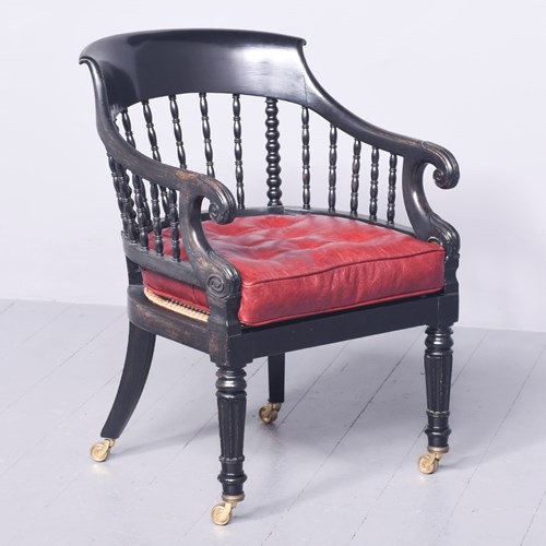 George IV Ebonized Library Chair