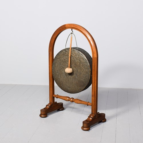 Country House Oak Framed Gong On Stand