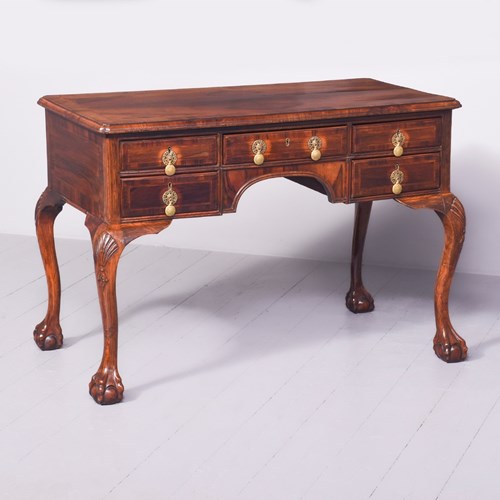 George II-Style Attractive Walnut Desk Or Dressing Table