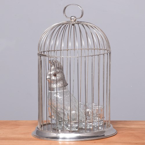 A Silver-Plated Parrot Cage Tantalus