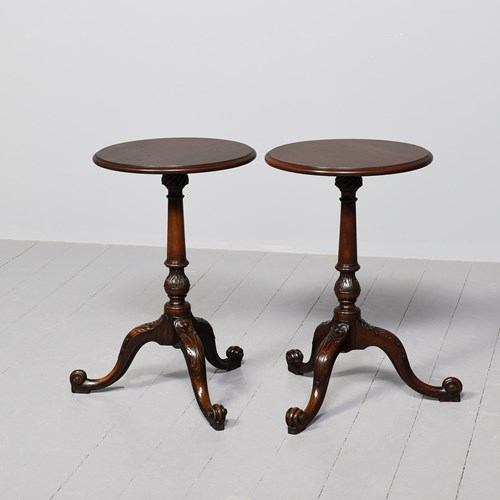 Rare Pair Of 19Th Century, George 3Rd Style Mahogany Occasional Tables 
