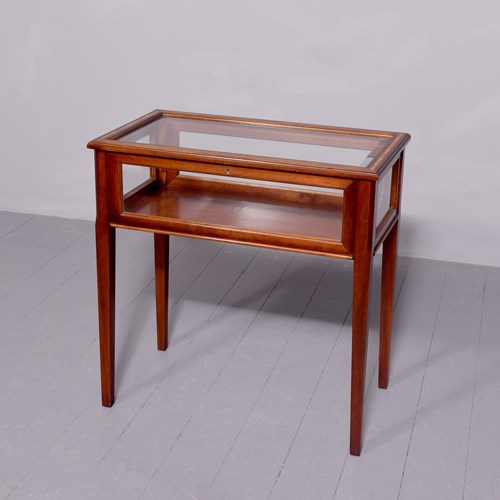 Sheraton Style Inlaid Mahogany Edwardian Bijouterie Cabinet
