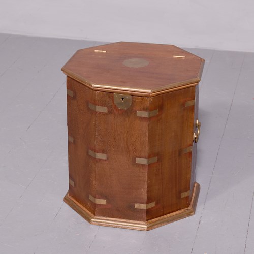 Octagonal Brassbound Coffee Table/Storage Box