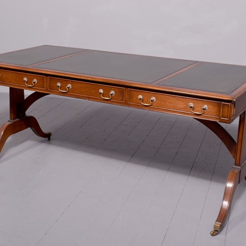 Quality Regency-Style Mahogany Partners Writing Table 