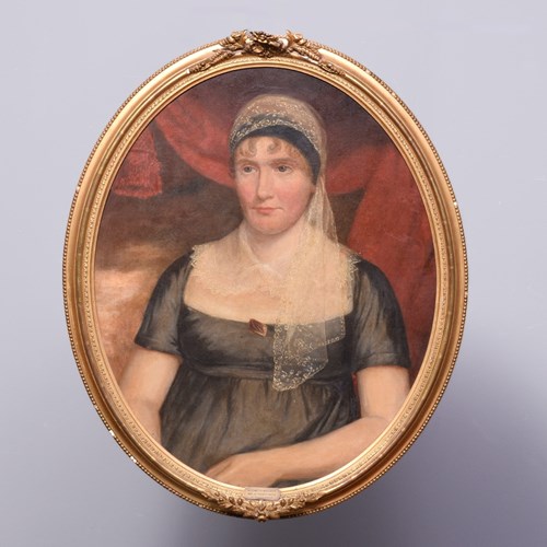 Oval Oil Painting Of A Lady