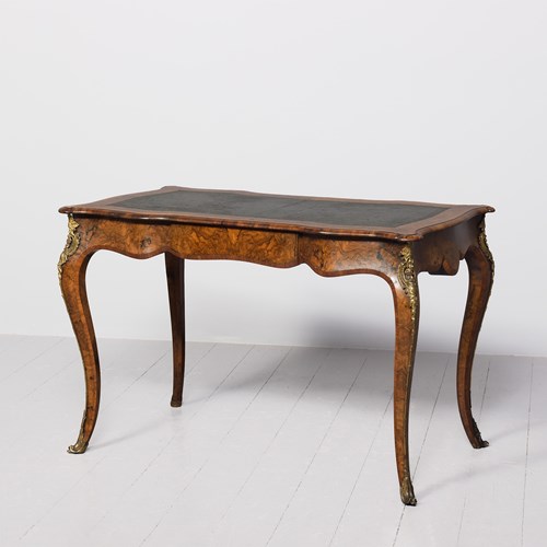 Victorian Ormolu-Mounted Burr Walnut Ladies’ Freestanding Writing Desk