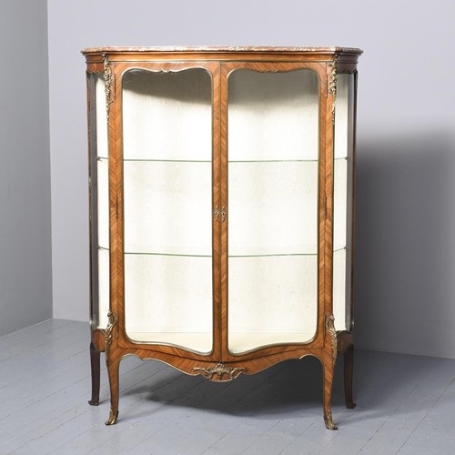 French Kingwood, Serpentine-Front Display Cabinet