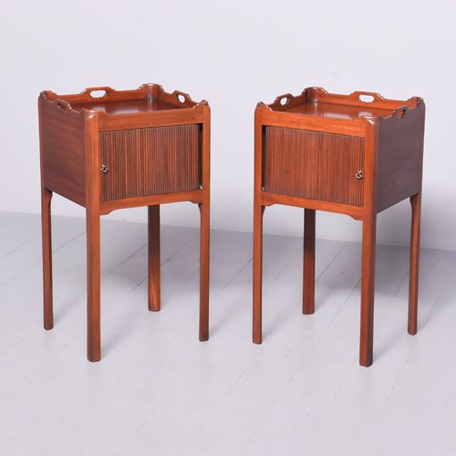 Pair Of George III Style Mahogany Bedside Cabinets