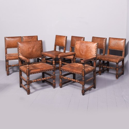 Set Of 8 Titchmarsh & Goodwin Cromwellian Style Dining Chairs