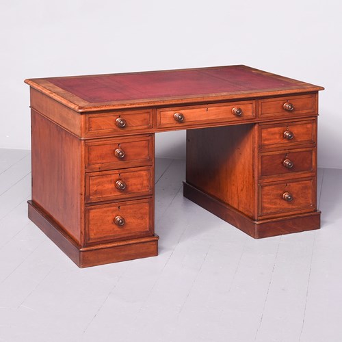 Quality Mahogany Smaller Sized Victorian Partners Desk