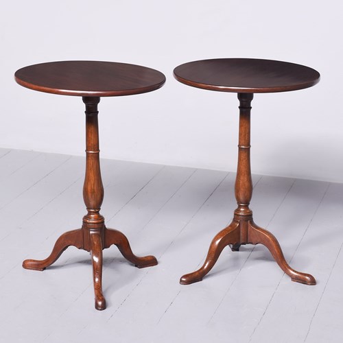 Rare Pair Of Georgian Mahogany Circular Occasional Tables