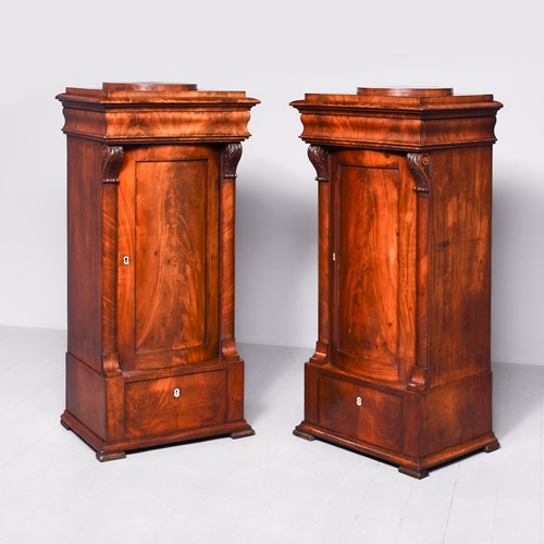 Pair Of Biedermeier Mahogany Pedestals