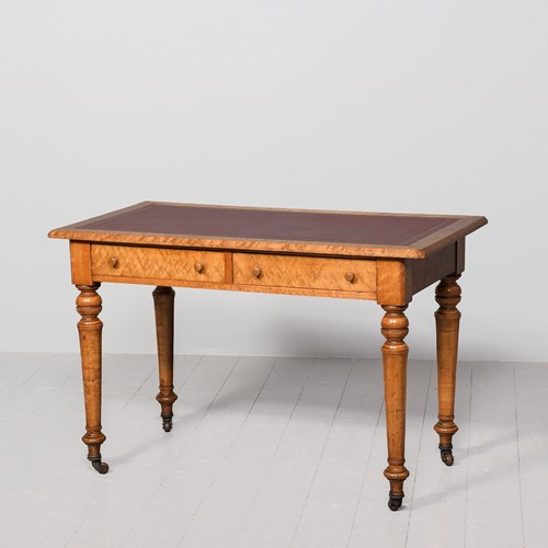 Attractive Victorian Birds-Eye Maple Writing Table Or Desk 