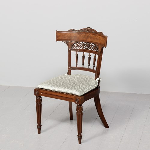 Fine Carved Klismos Chair With Bergere Seat