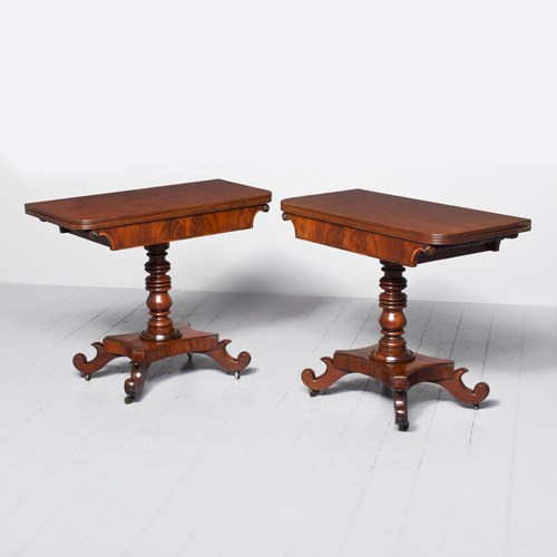 A Good Pair Of George IV Mahogany Tea Tables 