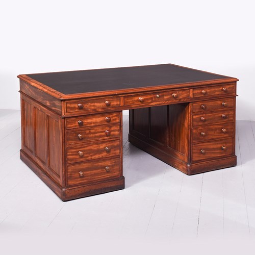 Superb Quality William IV Large Mahogany Partners Desk 