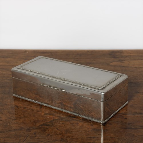 Edwardian Solid Silver Casket With Twin-Section Interior.