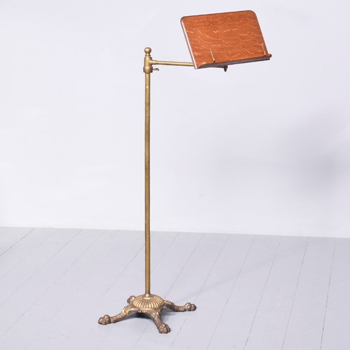 Adjustable Brass & Wood Reading Stand