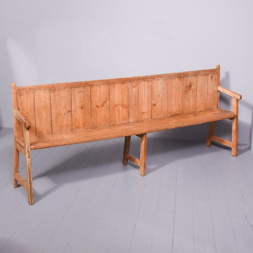 Yellow Pine Bench Of Generous Proportions