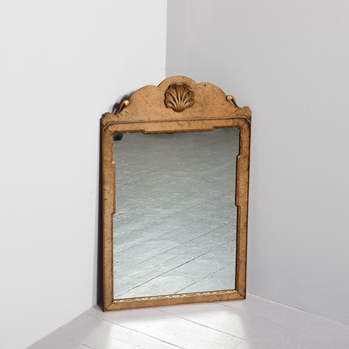 George I Style Walnut And Gilded Mirror