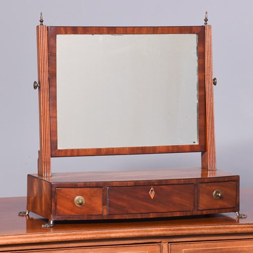 George III Neat-Sized, Inlaid Mahogany Mirror 