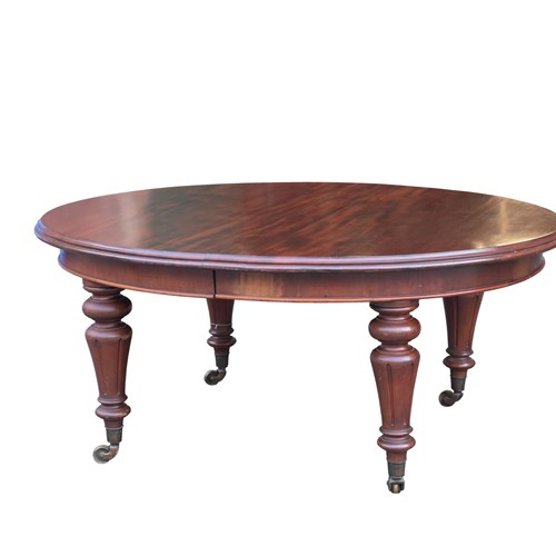  William IV Extending Mahogany Table And  Leaves