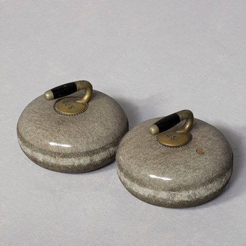 Pair Of Scottish Alisa Craig Curling Stones