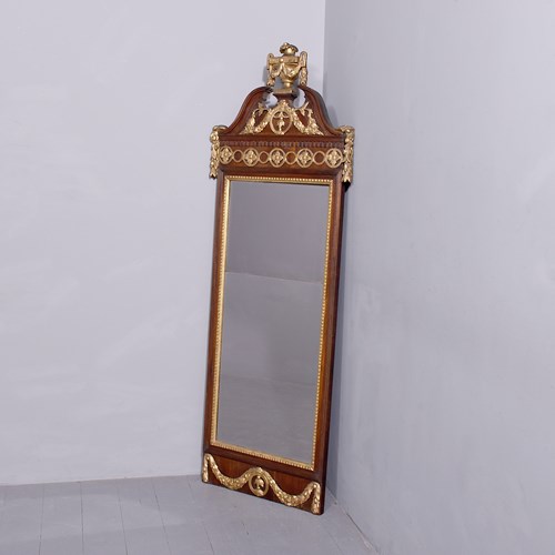 A Rare And Unusual Mahogany And Gilded Swedish Pier Mirror