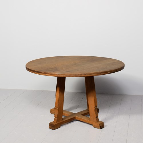 Circular Oak Table In The Style Of Sir Robert Stoddart Lorimer