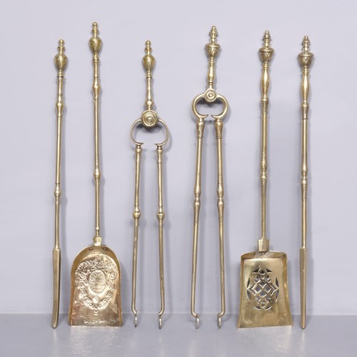 Set Of Georgian Brass Fire Irons