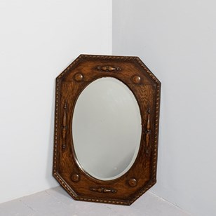 Jacobean Style Oak Framed Mirror