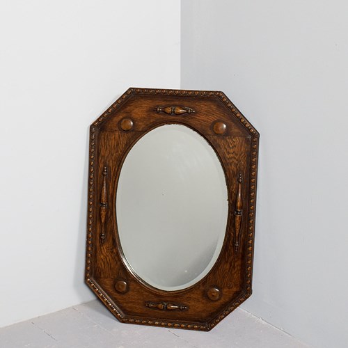 Jacobean Style Oak Framed Mirror