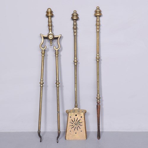 Set Of George IV Brass Fire Tools