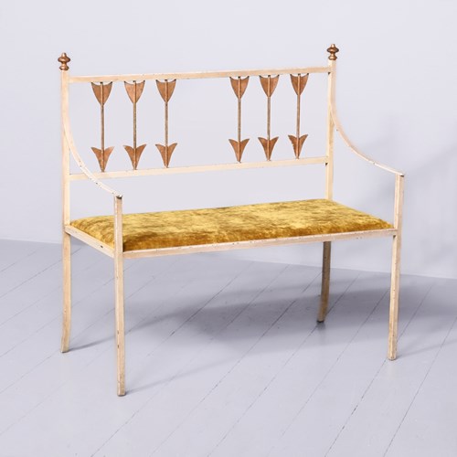 Painted Metal Hall Bench 