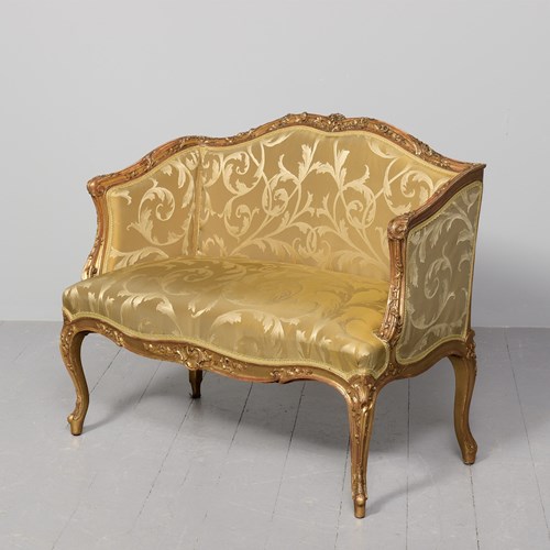 A Louise XV Giltwood Canape Of Desirable Proportions