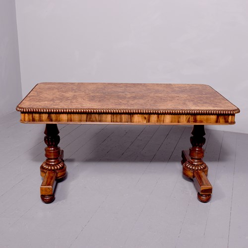 Regency Burr-Elm Free Standing Library Table