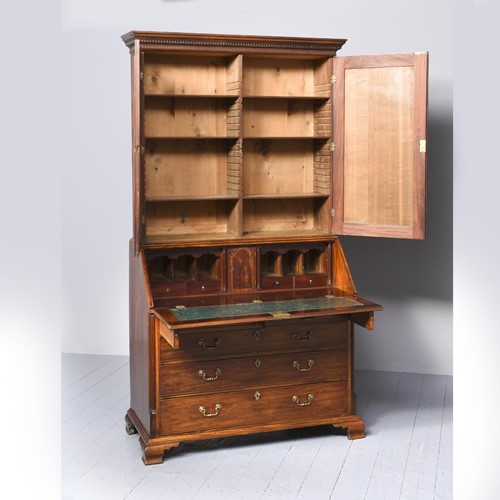 George III Mahogany Bureau Bookcase
