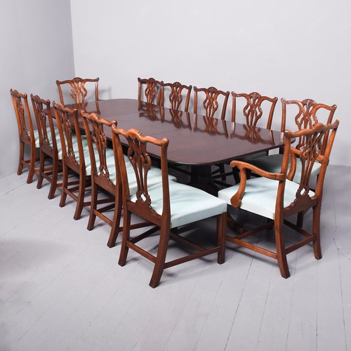  Set Of 12 Dining Chairs And Mahogany Table