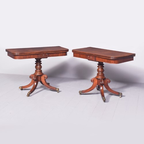 Pair Of Regency Card Tables/Dining Table
