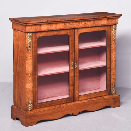 Marquetry Inlaid Two-Door Walnut Credenza