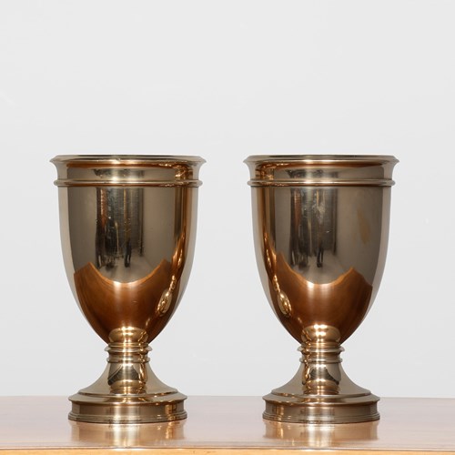 Pair Of Classical Shaped Cast Bronze Urns